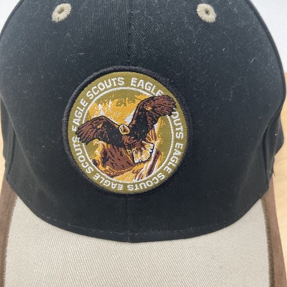 Vintage BSA Eagle Scout Hat, Black and Brown Adjustable Hat Baseball Cap EXC - Picture 2 of 7